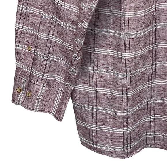 Rowm Dress Shirt Men Size 3XT Tall Pink Striped Button Up Collared Long Sleeve - Picture 7 of 14
